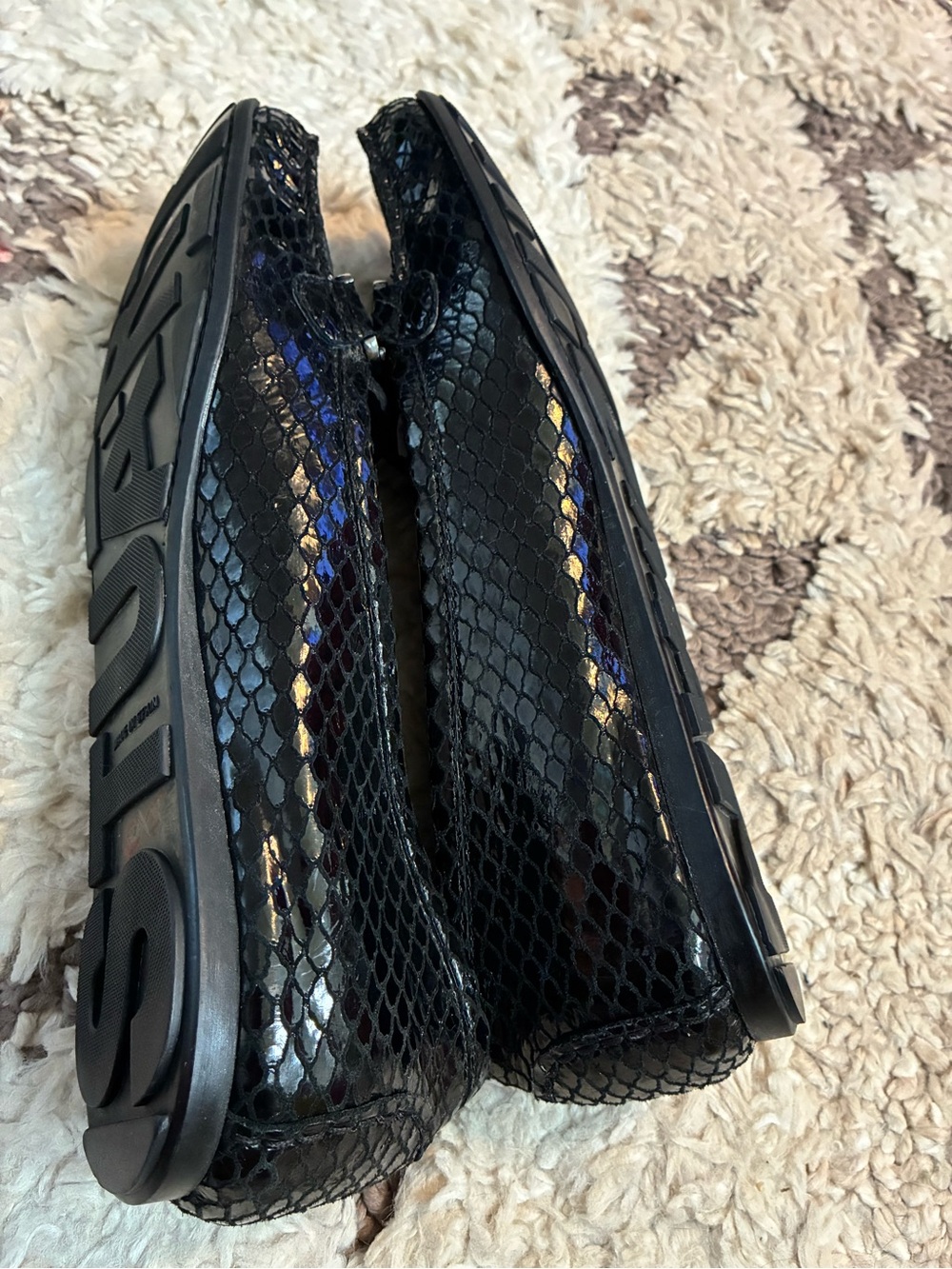 Stuart Weitzman Black Leather Slip-On Flats - Picture 3 of 10